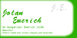 jolan emerich business card